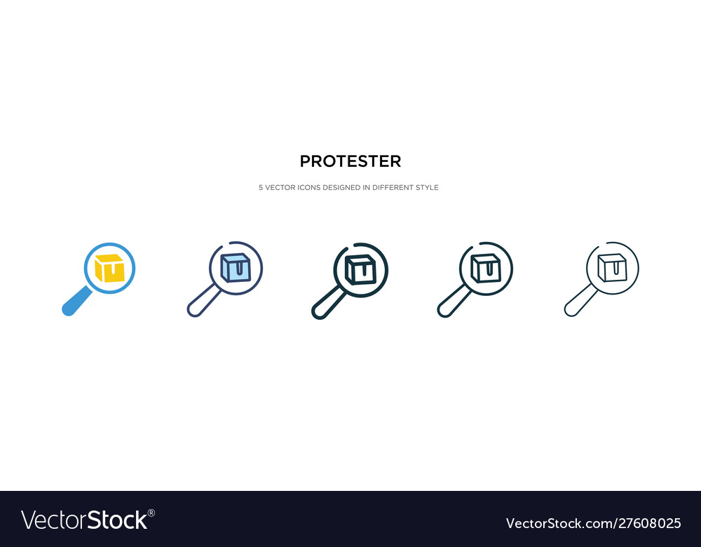 Protester icon in different style two colored vector image Protester icon in different style two colored