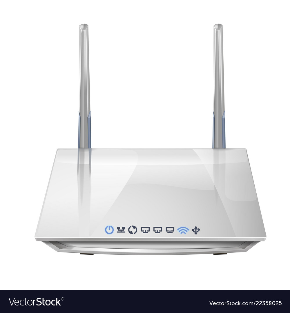 Realistic 3d wireless router isolated on white Vector Image