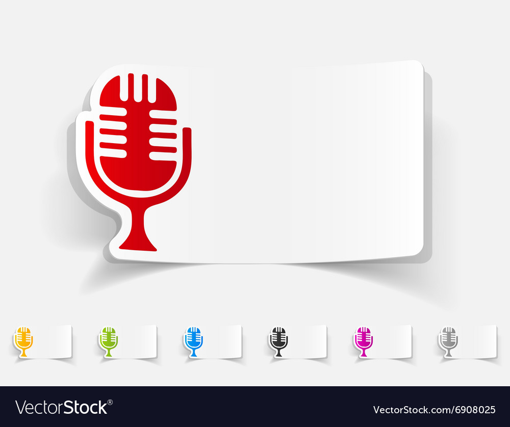 Realistic design element microphone