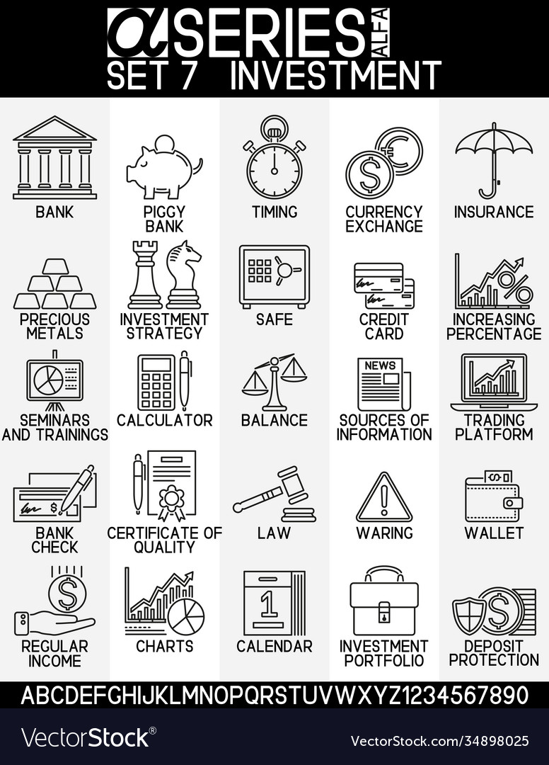 Set icons business and investment