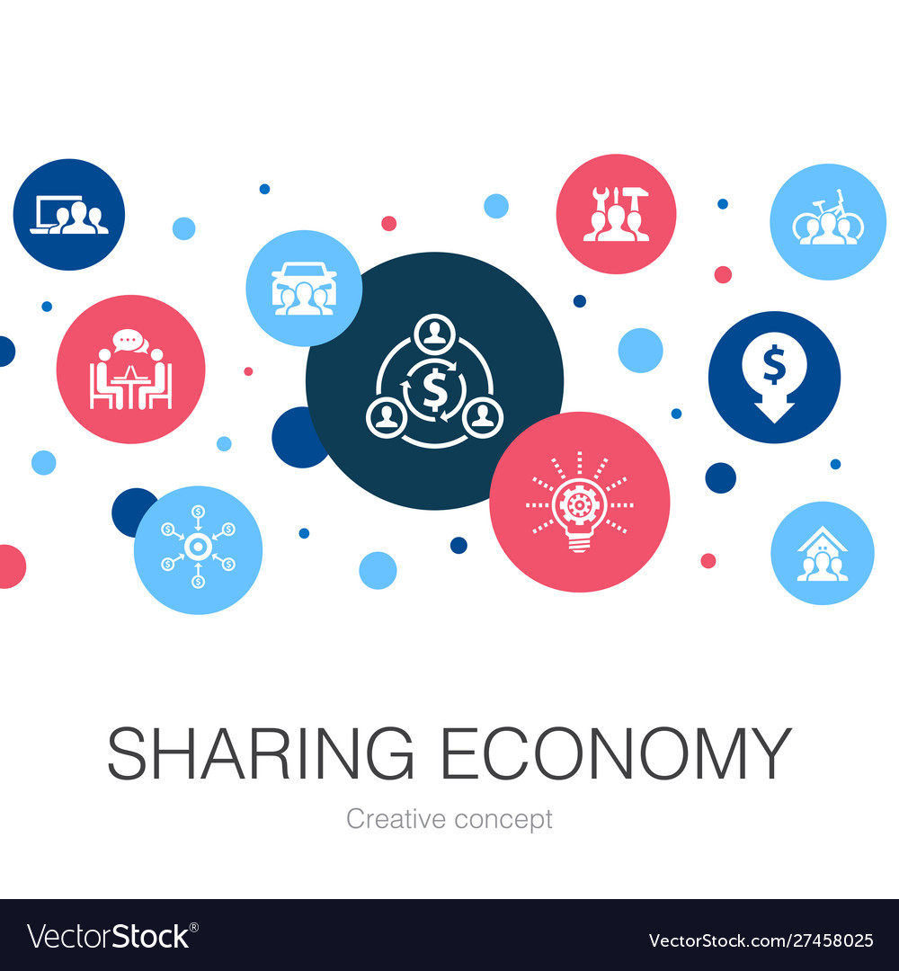 Sharing economy trendy circle template with simple