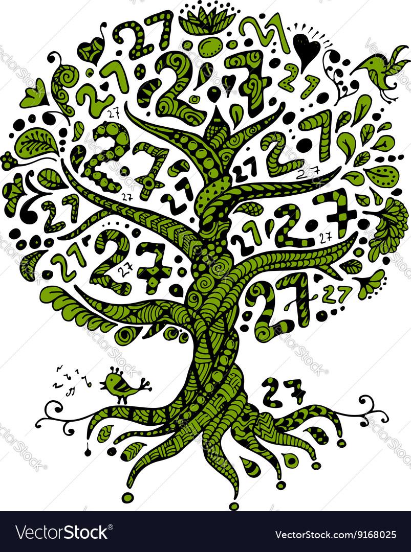 Tree 27 with roots entangle for your design