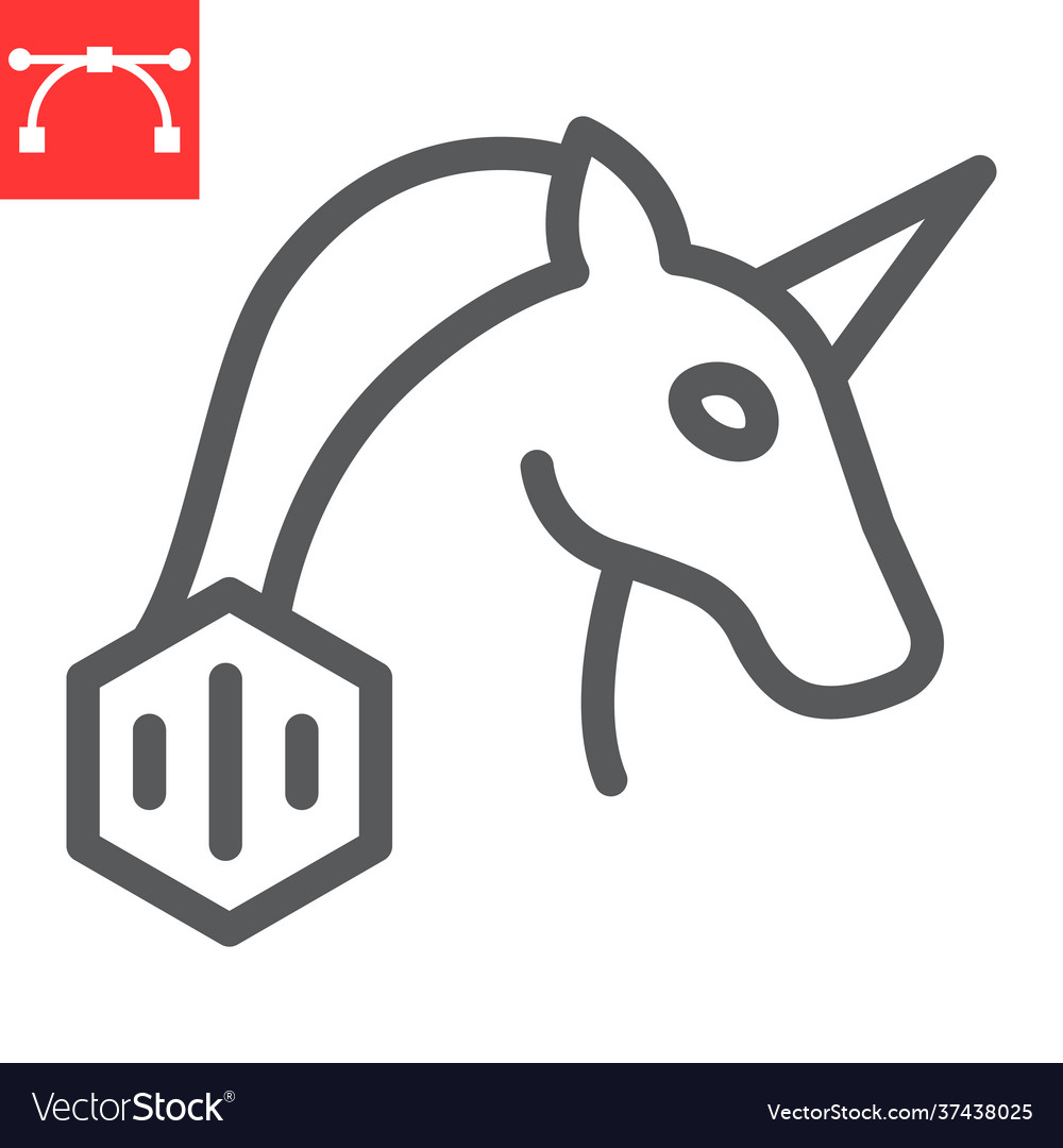 Einhorn mit nft line Symbol