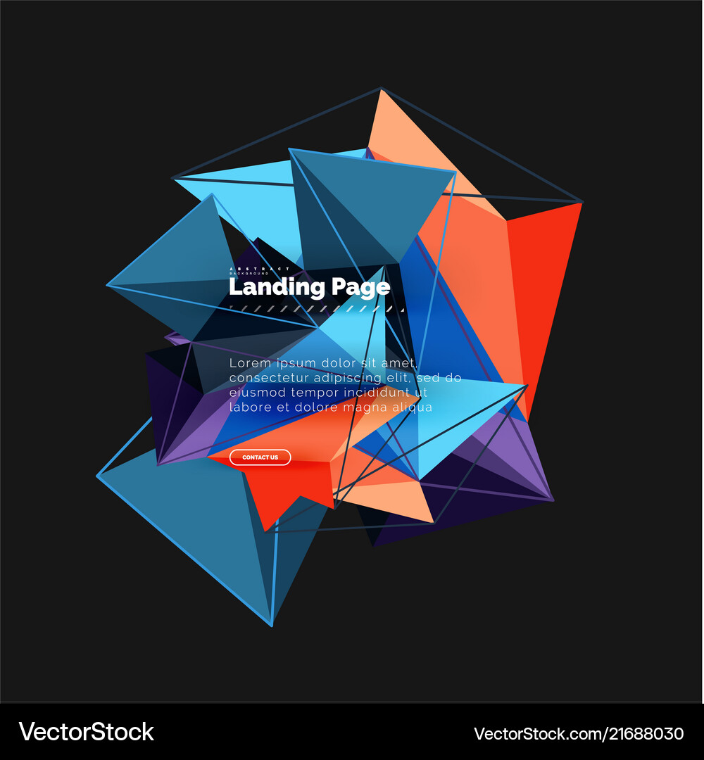 3d triangle abstract background polygonal Vector Image