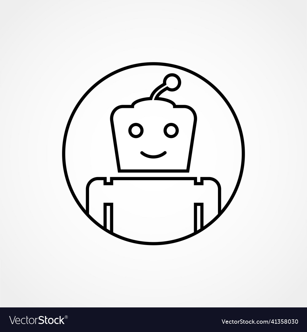Bot icon chatbot cute smiling robot modern line vector image Bot icon chatbot cute smiling robot modern line
