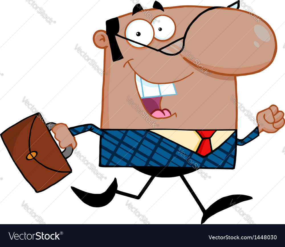 Business man running to work Royalty Free Vector Image