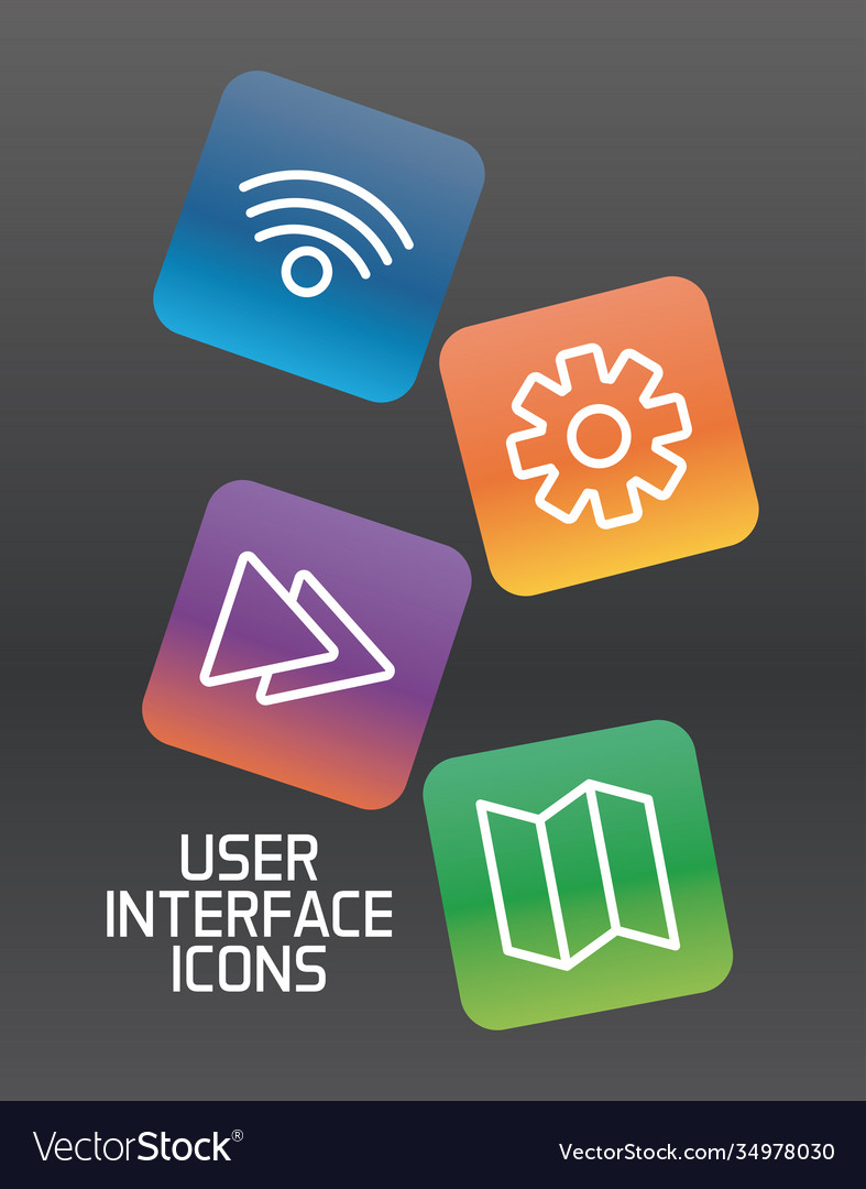 Knopf mit Interface-Set Blockgradienten-Stil