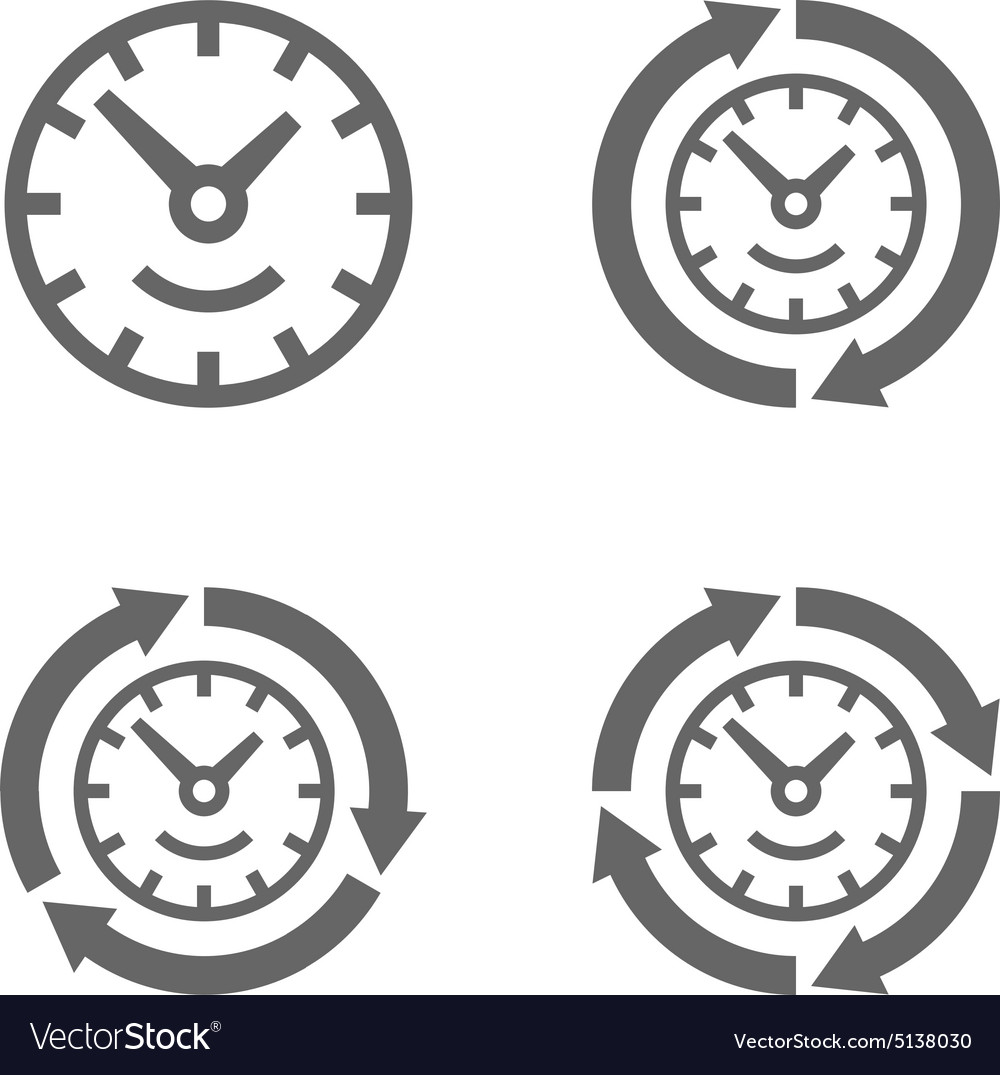 Clocks with arrows as a symbol of run time