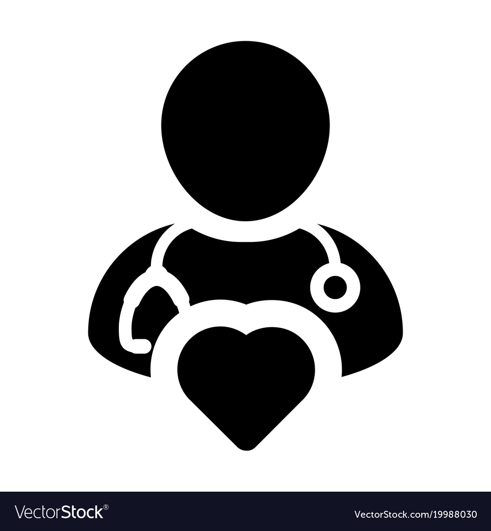 Doctor icon cardiologist specialist with heart Vector Image