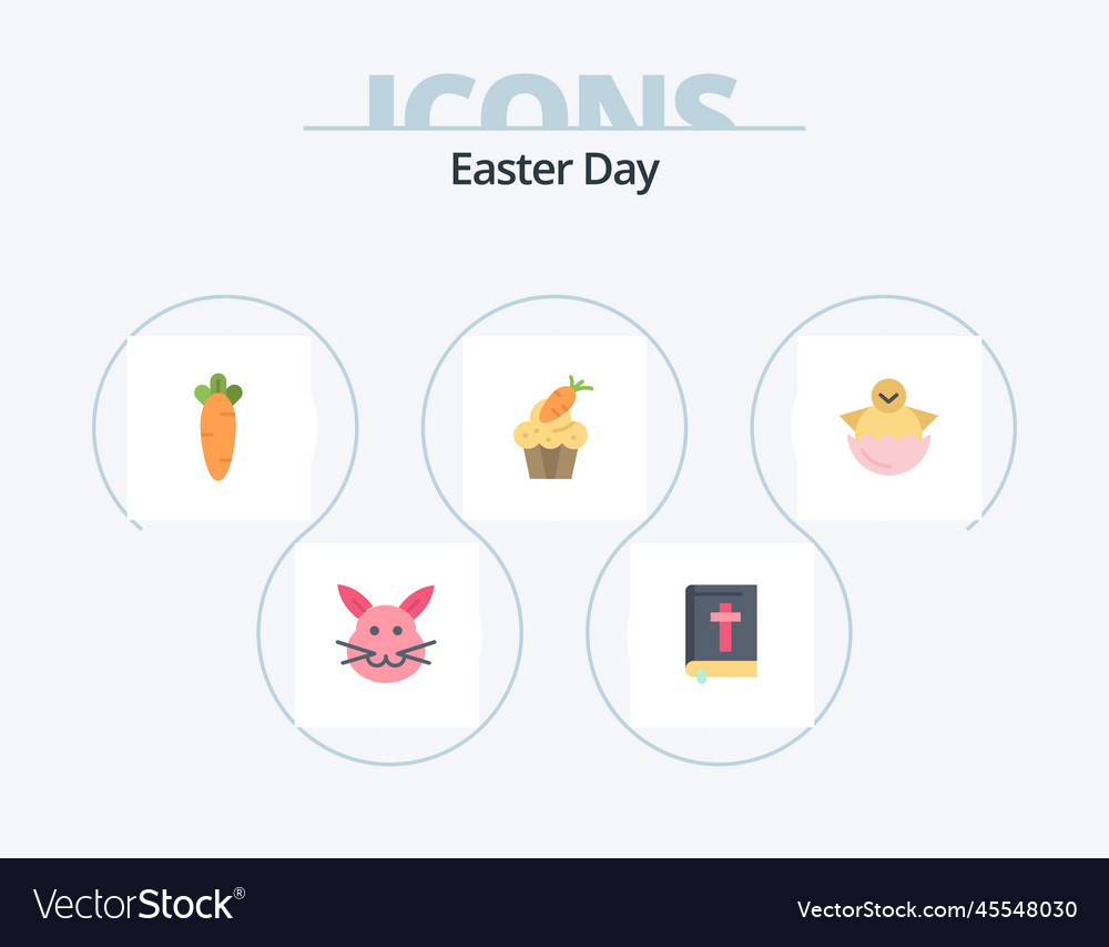 Easter flat icon pack 5 design egg