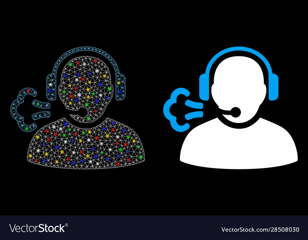 Flare mesh wire frame operator speech icon