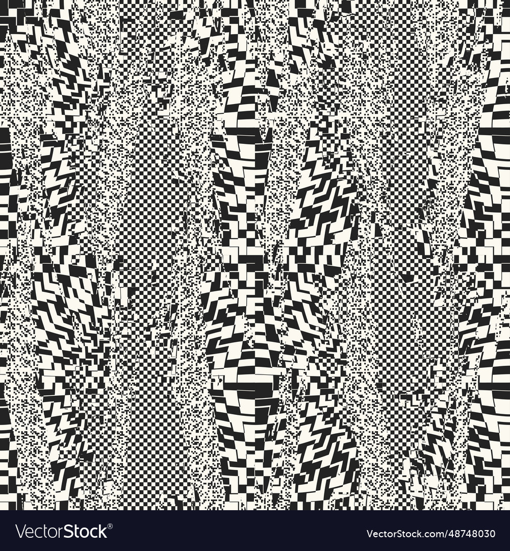 Monochrome white noise effect textured pattern vector image Monochrome white noise effect textured pattern