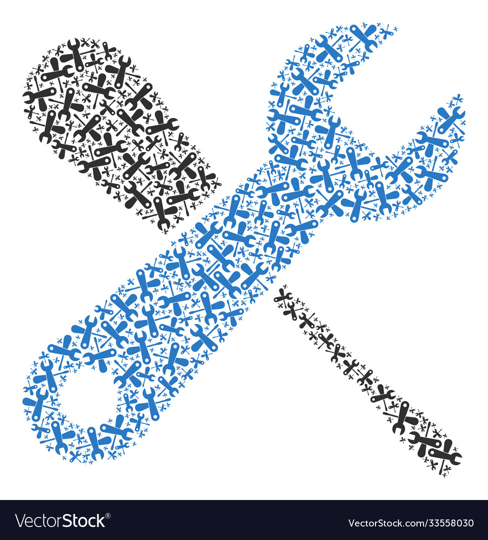 Service tools mosaic self recursion vector image Service tools mosaic self recursion