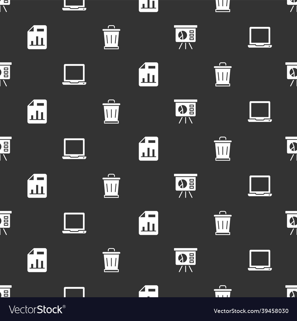 Set board with graph laptop document chart vector image Set board with graph laptop document chart