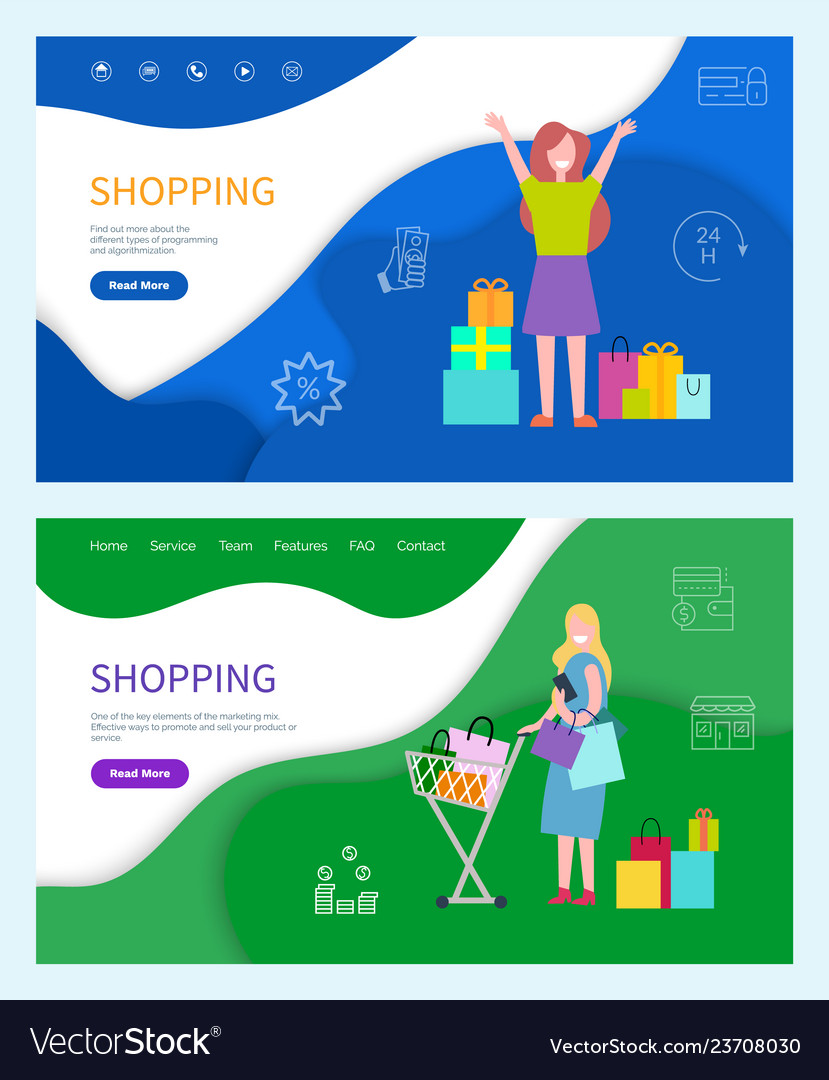 Shopping service and programming vector image Shopping service and programming