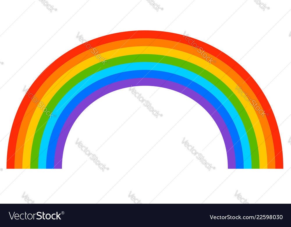 Simple 7-color rainbow element on white Royalty Free Vector