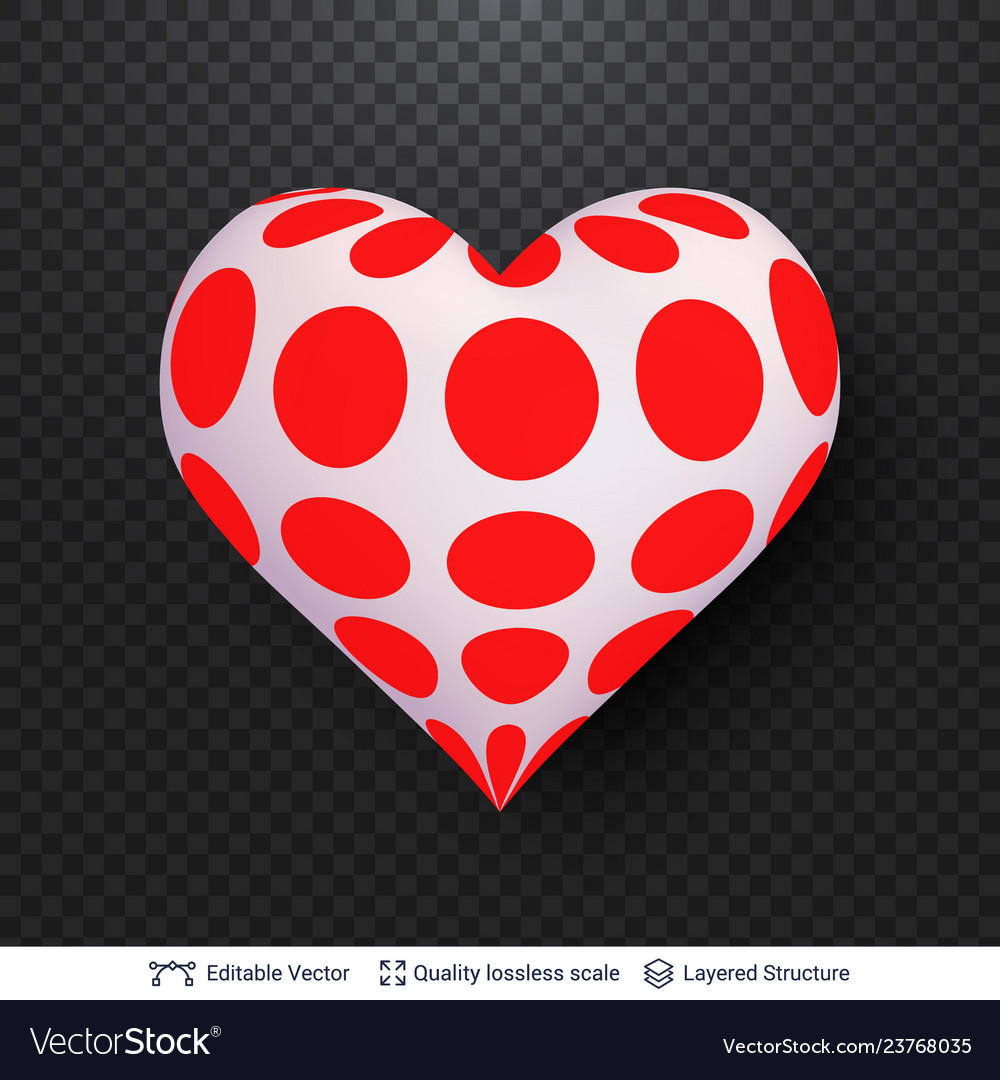 3d heart with pattern of red dots