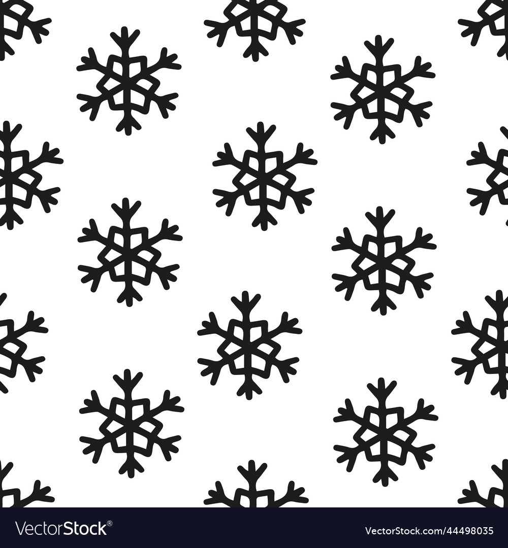 Black and white snowflake pattern symbol of winter