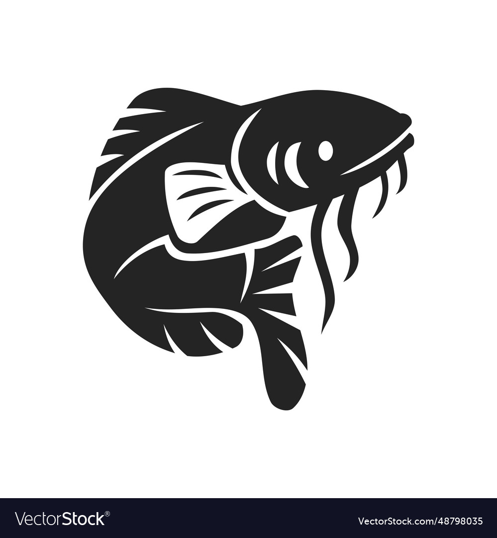 Catfish logo template isolated brand identity Vector Image