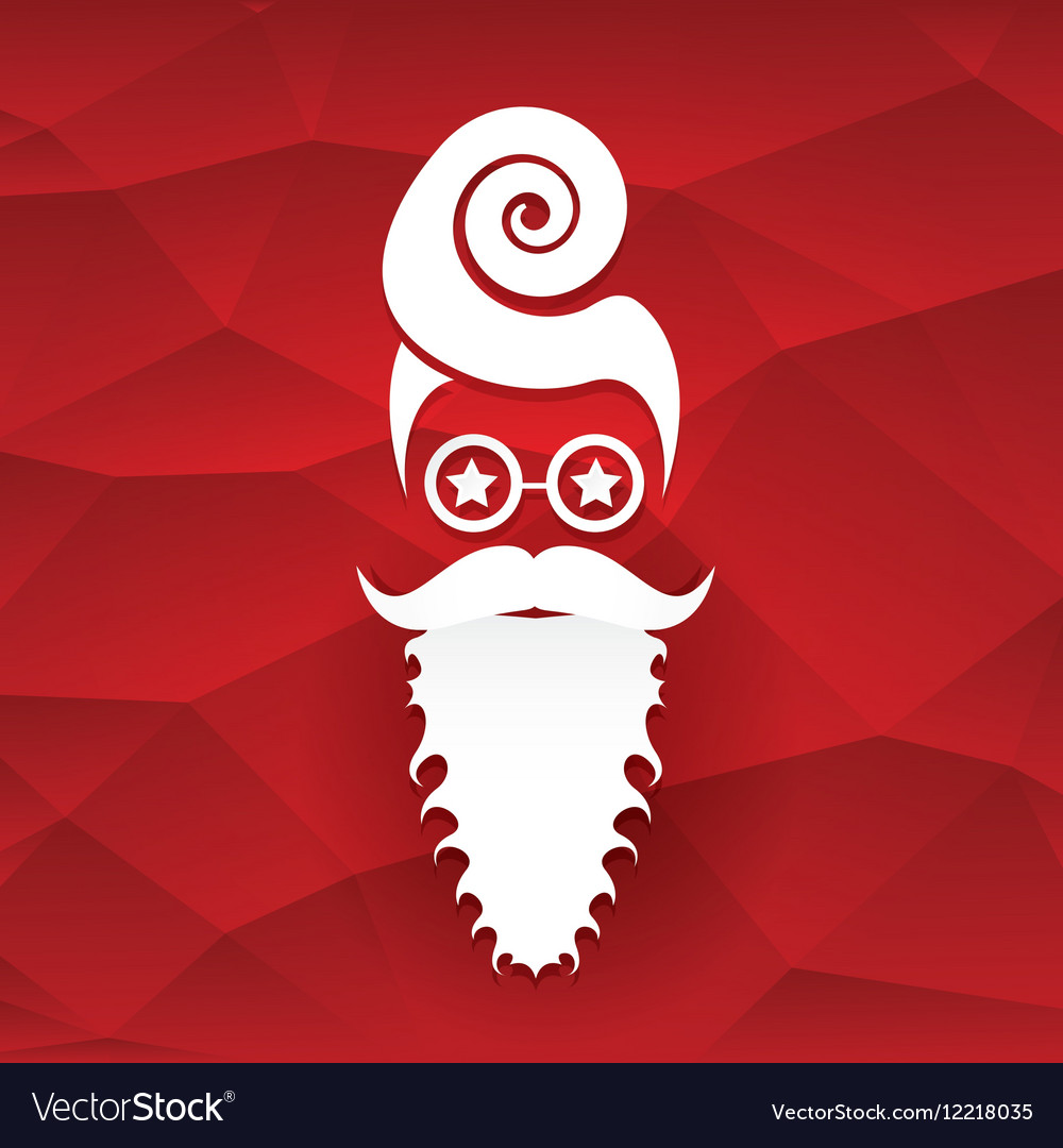 christmas hipster santa claus greeting card vector image christmas hipster
