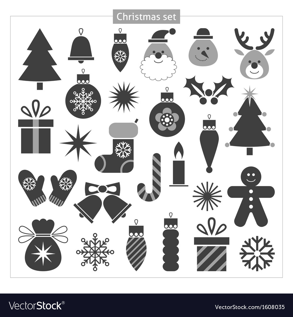 Christmas Set Royalty Free Vector Image - Vectorstock