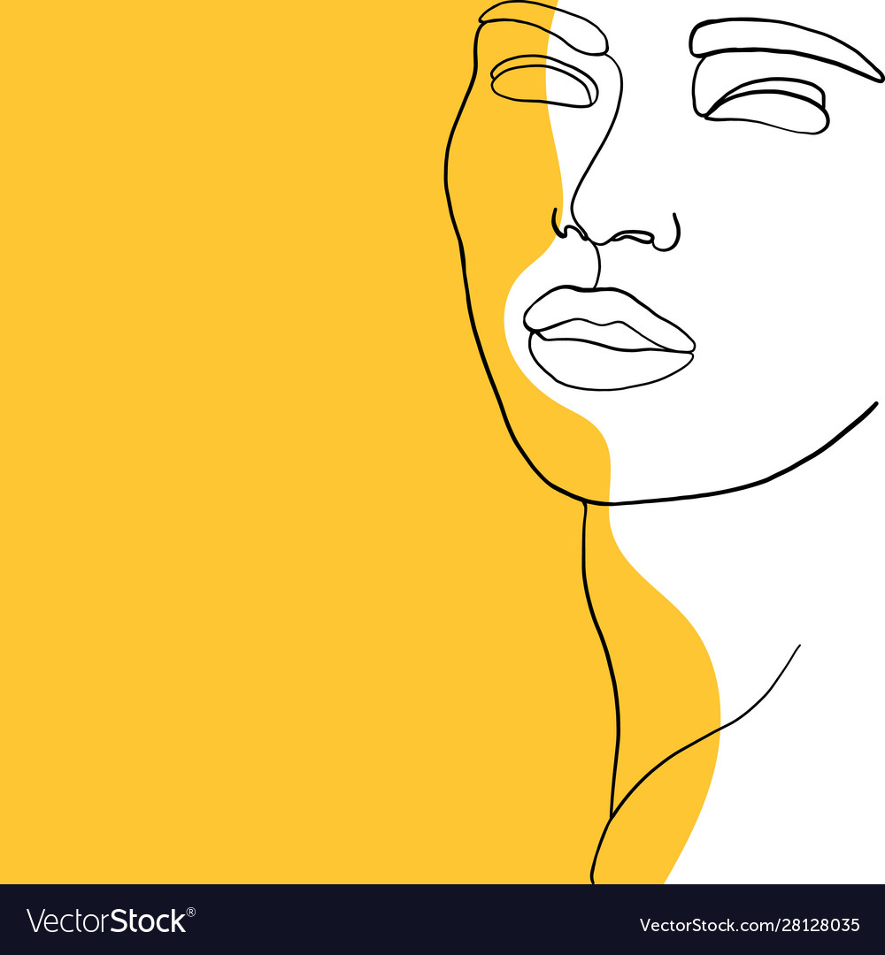 Download Continuous line drawing beauty woman face Vector Image