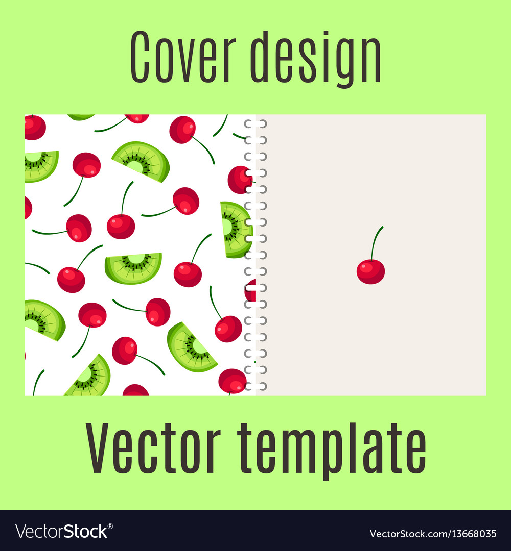 Cover design with fruits pattern vector image Cover design with fruits pattern