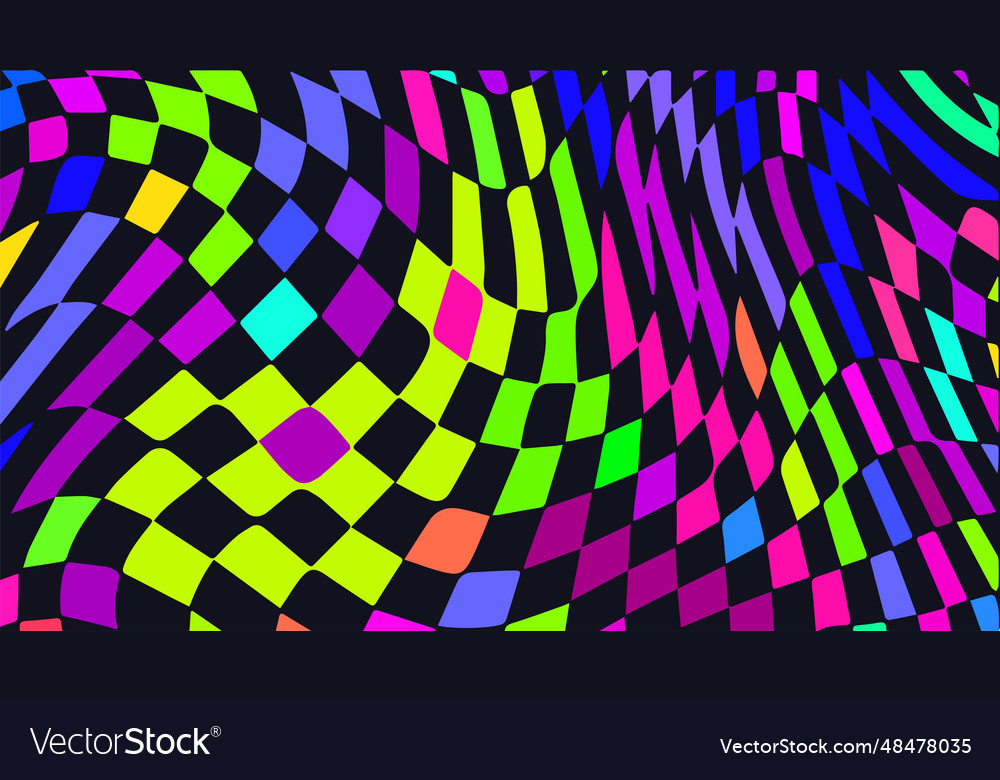 Distorted twisted checkered background trippy