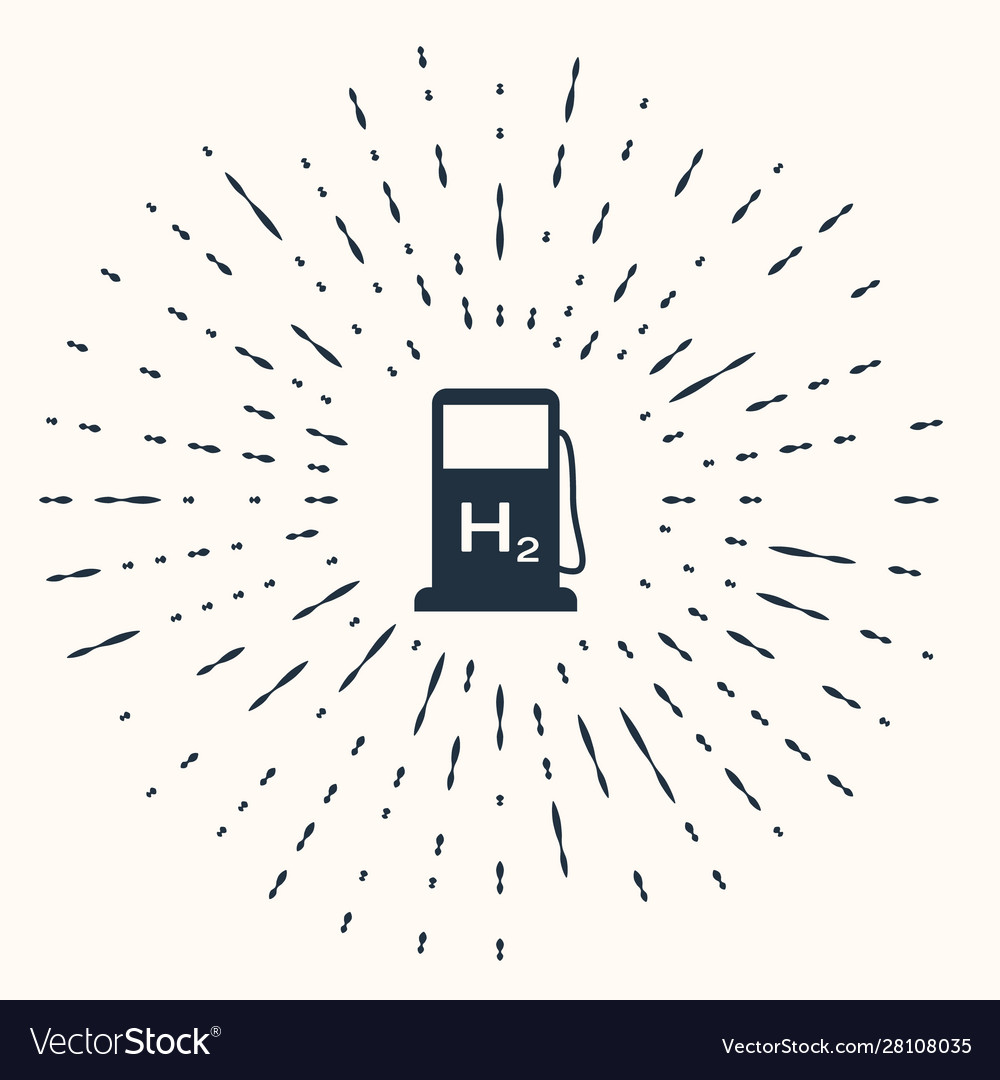 Grey hydrogen filling station icon isolated