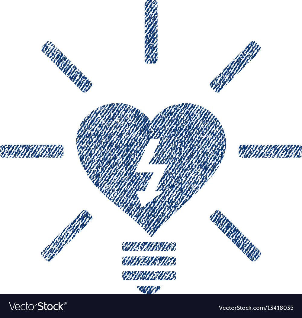 Heart electric bulb fabric textured icon