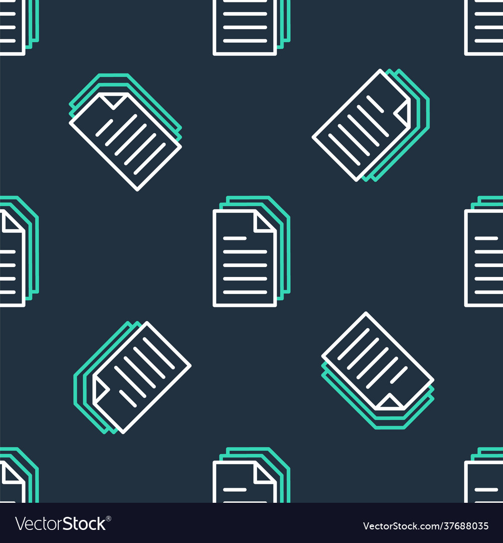 Line file document icon isolated seamless pattern