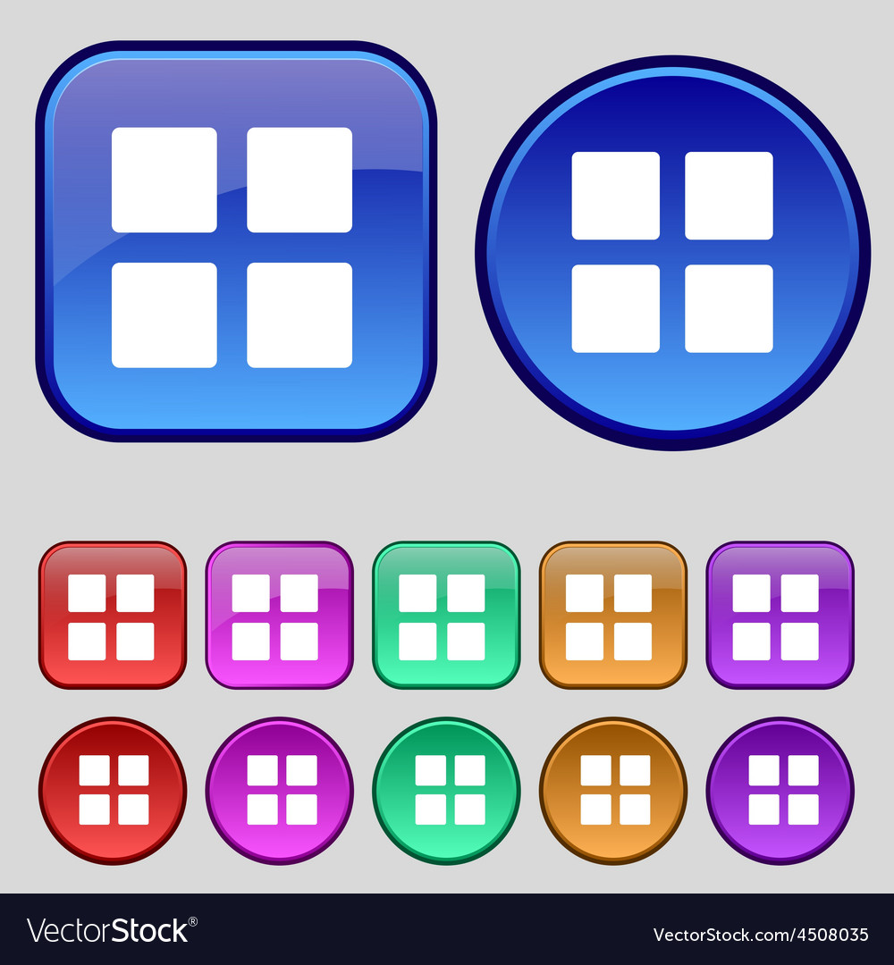 List menu content view options icon sign a set