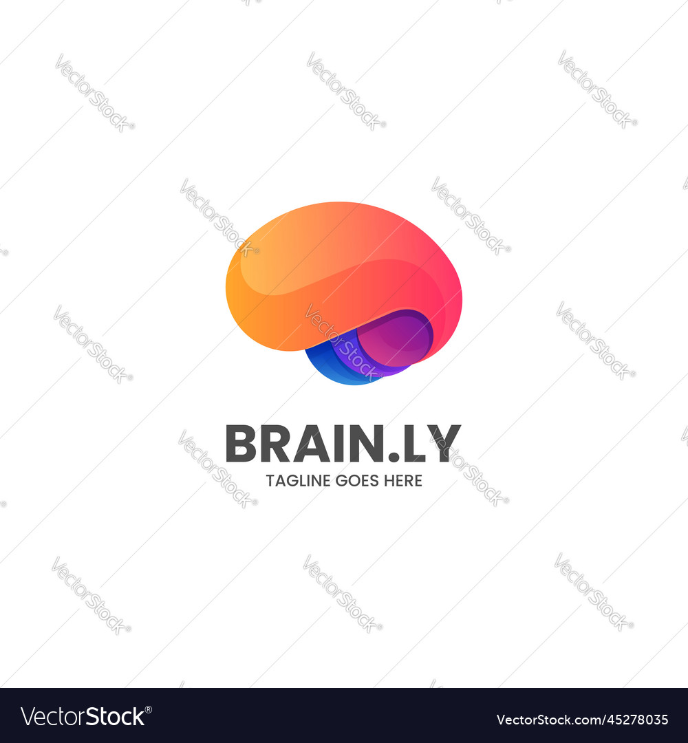 Logo brain gradient colorful style Royalty Free Vector Image