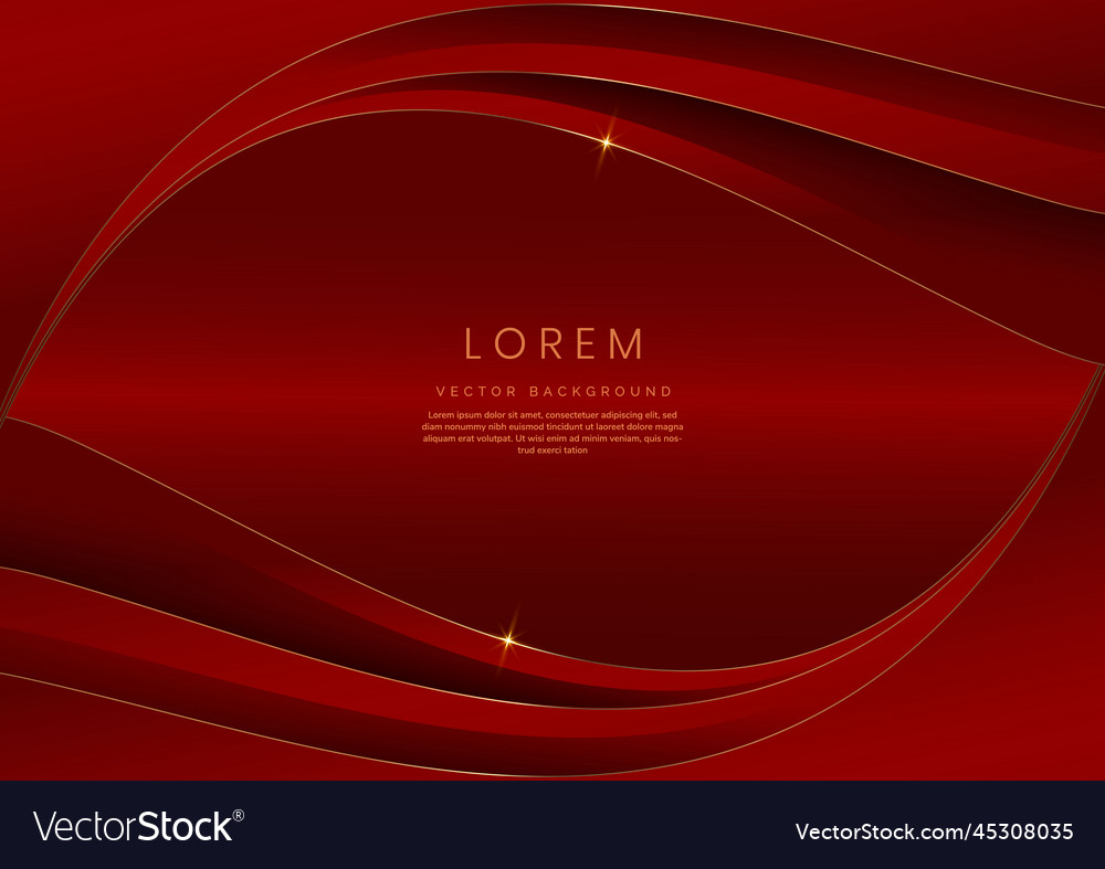 Luxury 3d template design curved red overlapping
