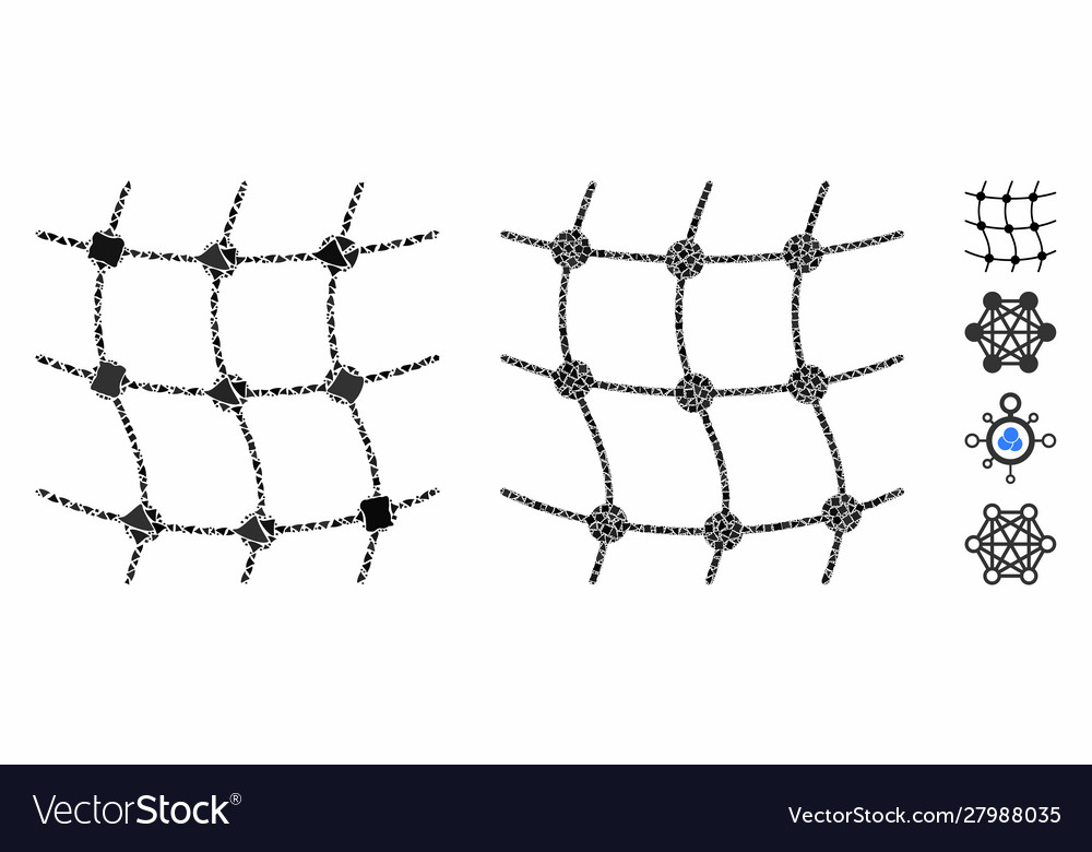 Mesh network composition icon abrupt parts Vector Image Mesh network composition icon abrupt parts
