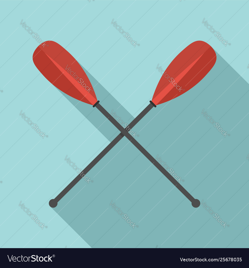 Metal crossed oars icon flat style Royalty Free Vector Image