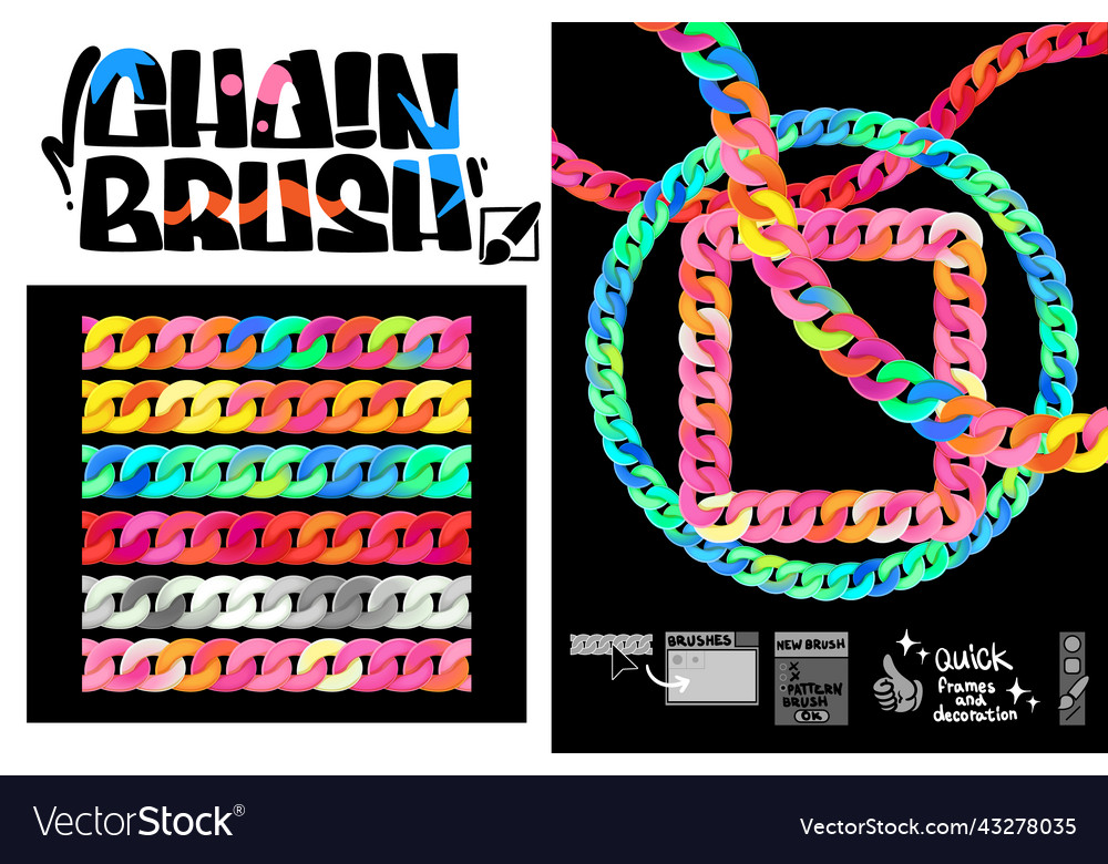 Rainbow Chain Brushes - Colorful Patterns