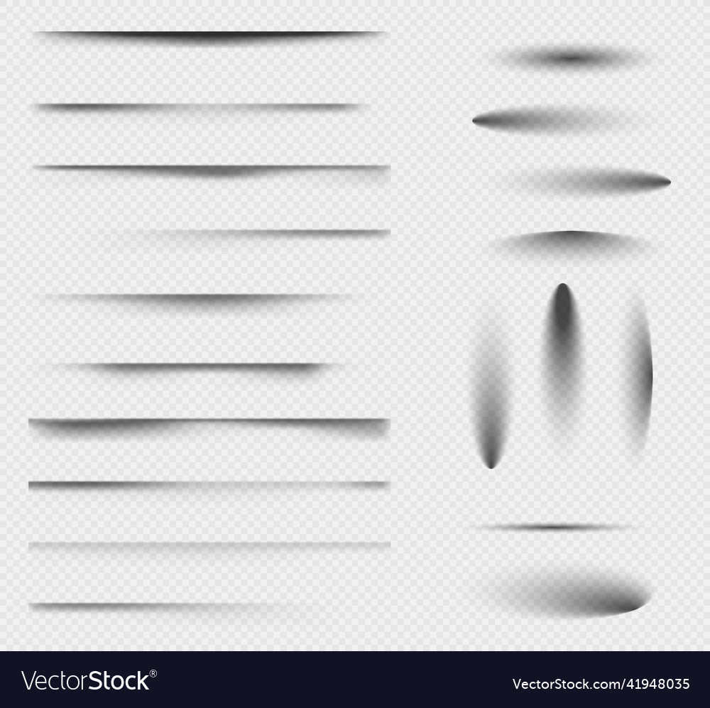 Set of transparent shadow vector image Set of transparent shadow