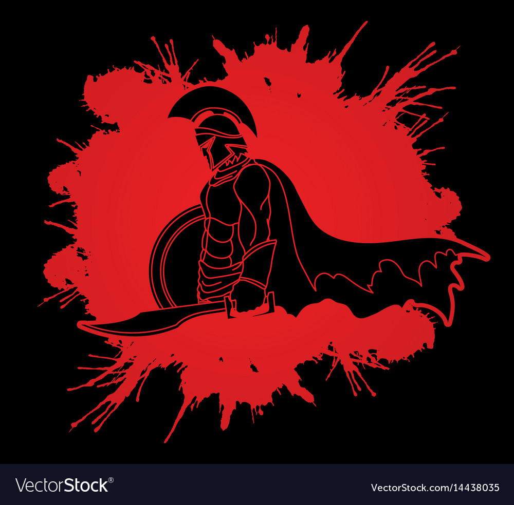 Spartan warrior with sword and shield roman army Vector Image