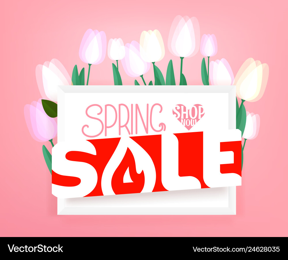 Spring sale advertising banner with fresh Vector Image