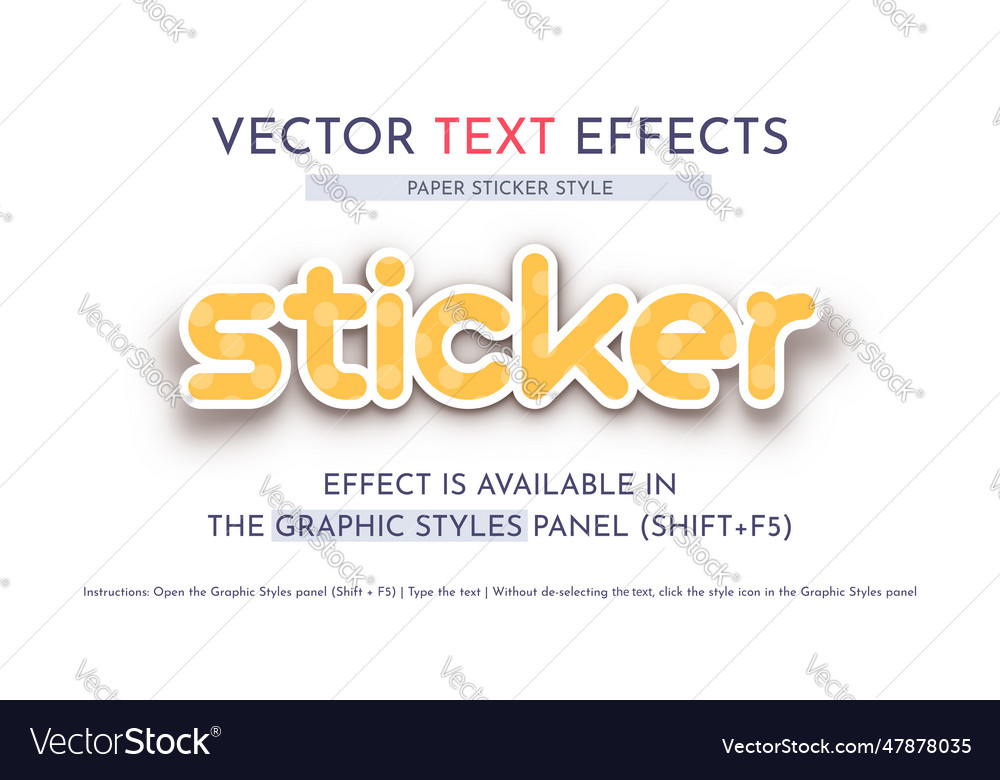 Sticker - editable text effect font style
