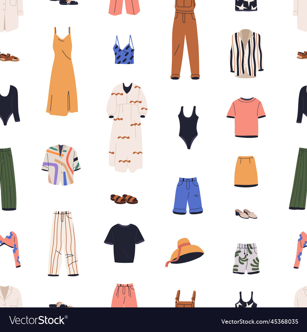 Summer clothes pattern seamless background Vector Image