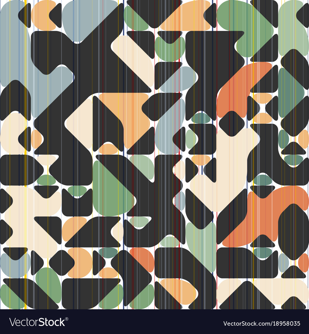 Various rounded shapes retro abstract background