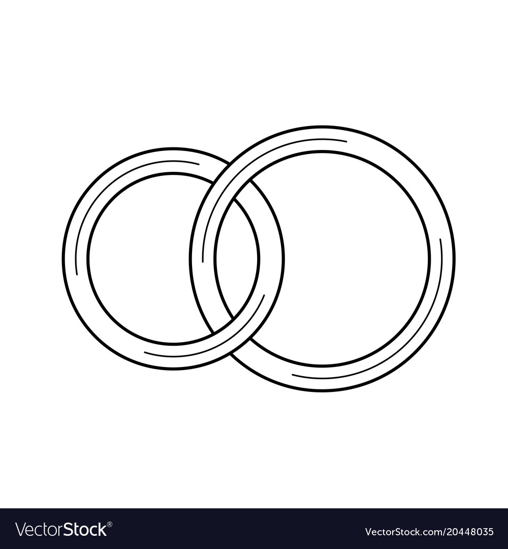 Wedding rings line icon