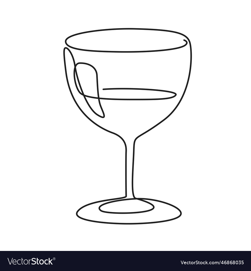 Wine glass continuous line drawing