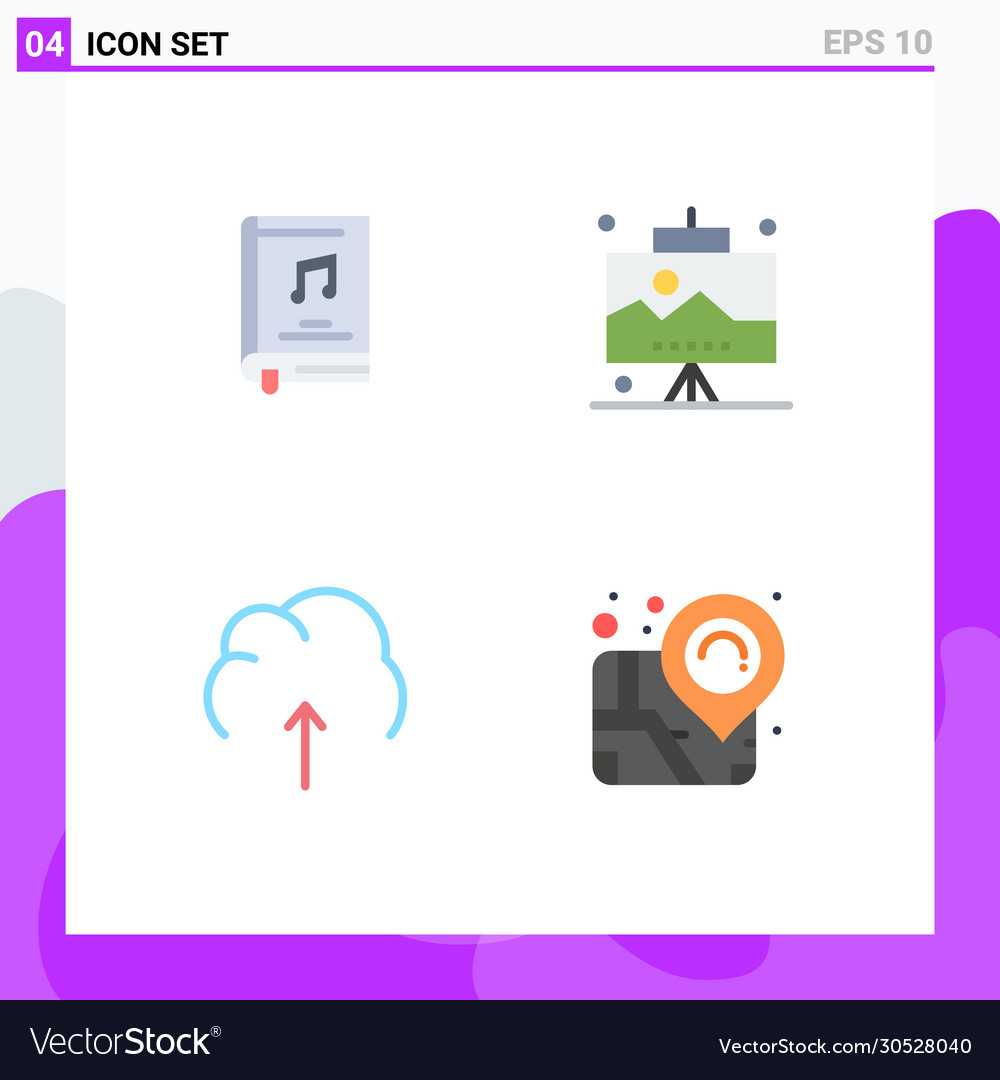 4 universal flat icons set for web and mobile