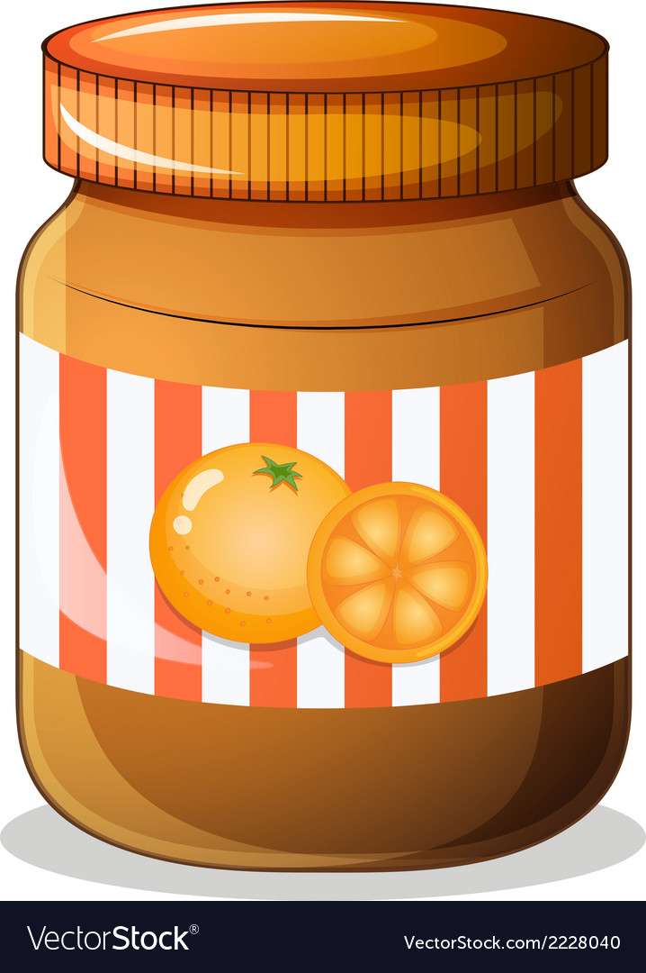 A bottle of orange jam Royalty Free Vector Image