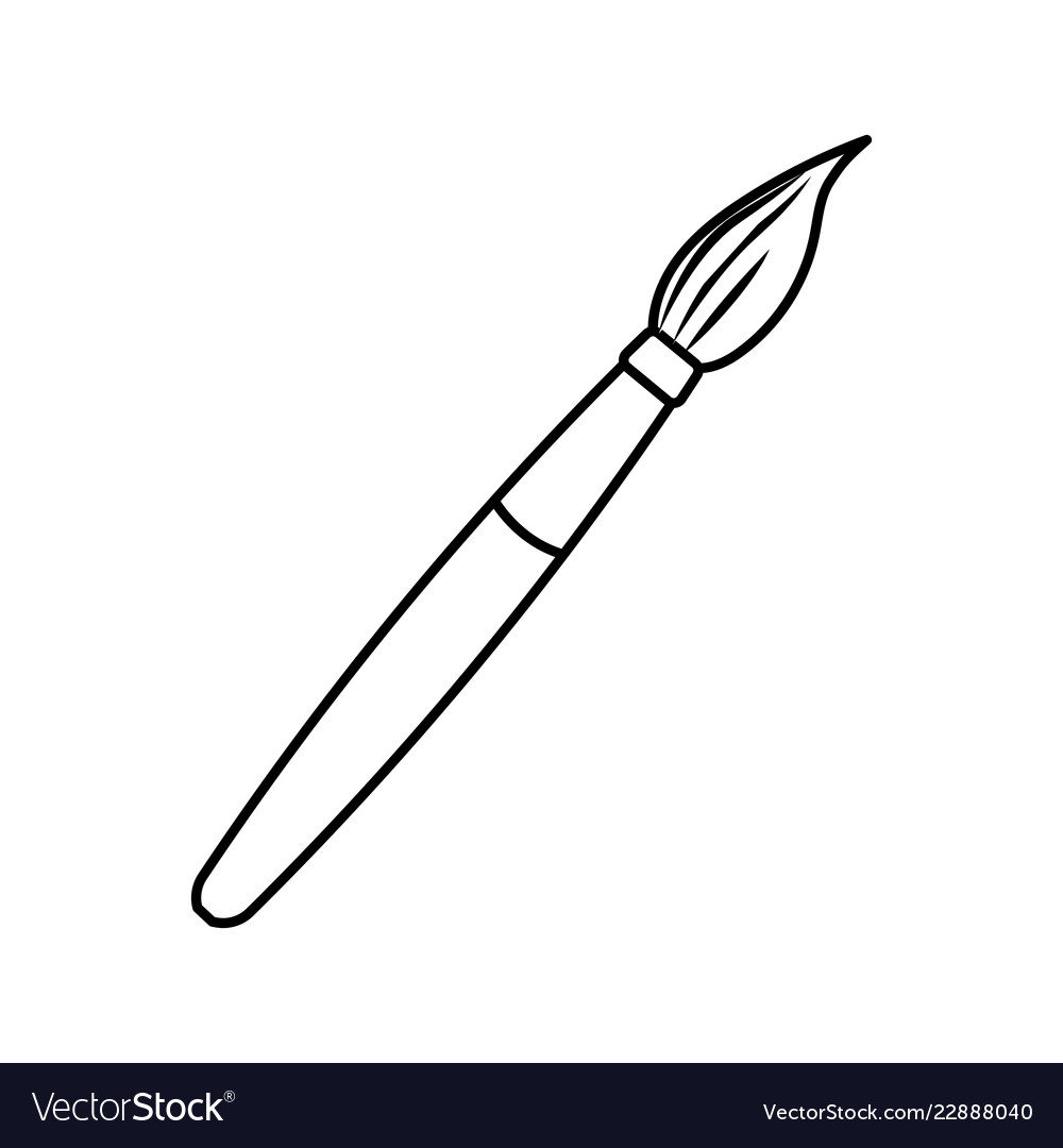 isolated paintbrush drawing