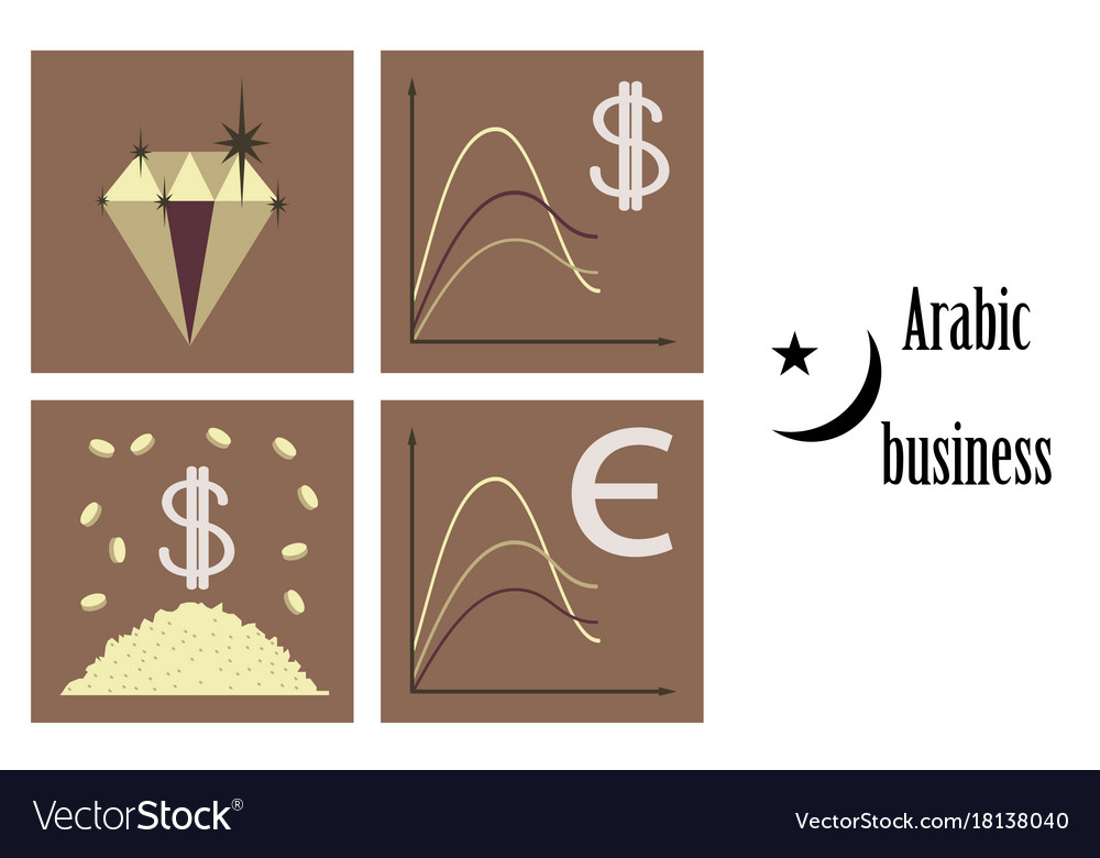 Montage von flachen Icons zum Thema arabisches Geschäft