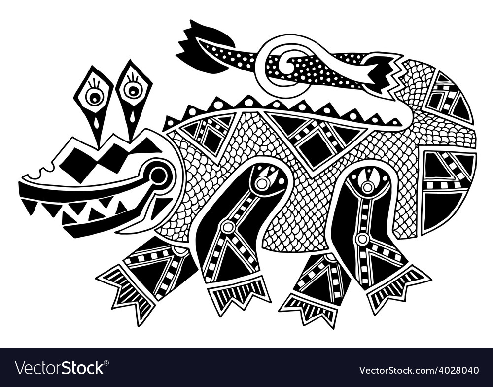 Black and white authentic original decorative Vector Image